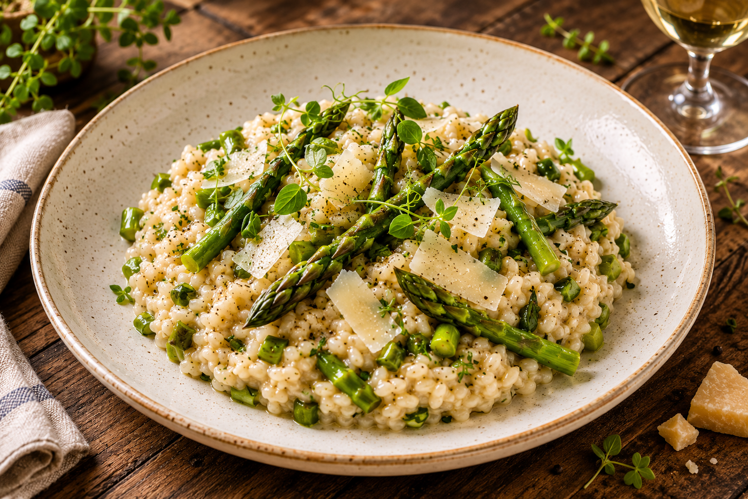 Risotto d’épeautre aux asperges vertes et vieux compté – Image 2