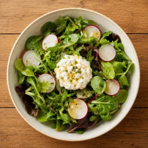 Salade de jeunes pousses et radis croquants