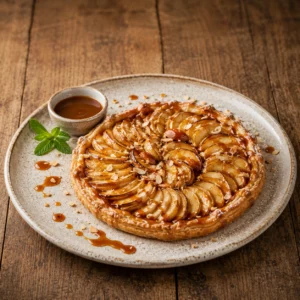 Tarte fine aux pommes et caramel beurre salé